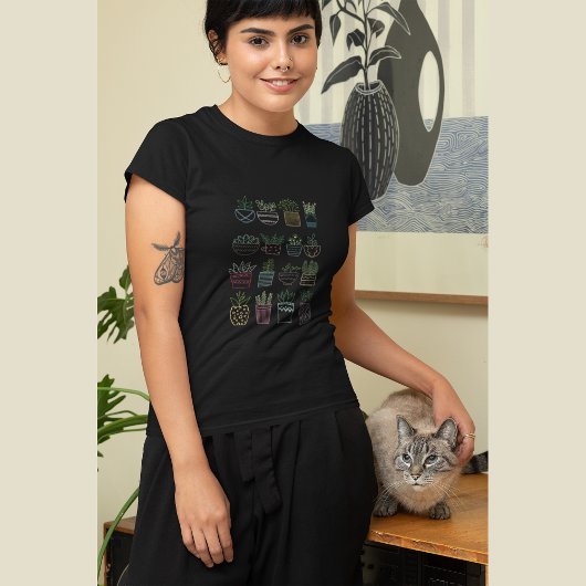 T-shirt Garden Party avec pots et fleurs