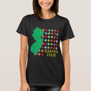 T-shirt Garden State NJ Pretty Flowers New Jersey Carte gr