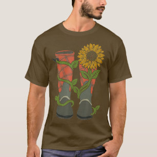 T-shirt Gardener Bottes Floriste Cadeau Fleur Jaune