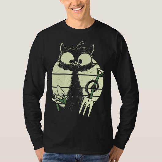 T-shirt Gardener Cat Gardening Cat Cute Cat With Digging F (Devant)