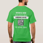 T-shirt Gardening Service Code QR Logo travail personnalis (Dos)