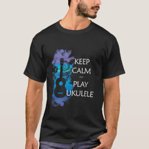 T-shirt GARDER CALME et JOUER UKULELE Tribal coloré