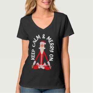T-shirt Garder Clam Père Noël méditant Yoga vêtements de N