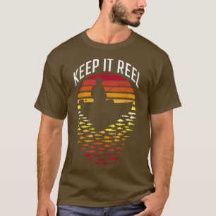 T-shirt Garder It Reel Fishing Retro Sunset Funny Pêcheur