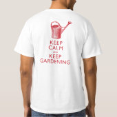 T-shirt Garder le calme et garder le jardinage amusant jar (Dos)