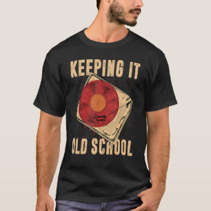 T-shirt Garder le vieux disque de vinyle de l'école Hommes