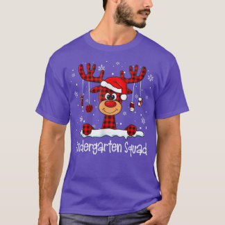 T-shirt Gardergarten Squad Rindeer Plaid Santa Hat Teache