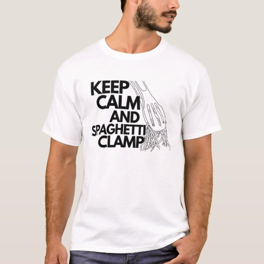 T-shirt Gardez calme et collier spaghetti (Devant)