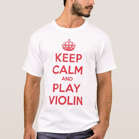 T-shirt Gardez la chemise calme de violon de jeu (Devant)