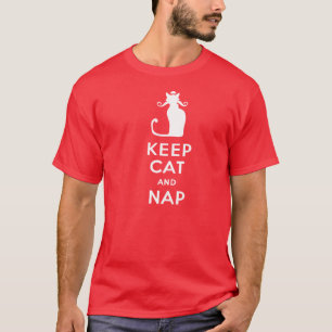 T-shirt Gardez la chemise de chat et de petit somme