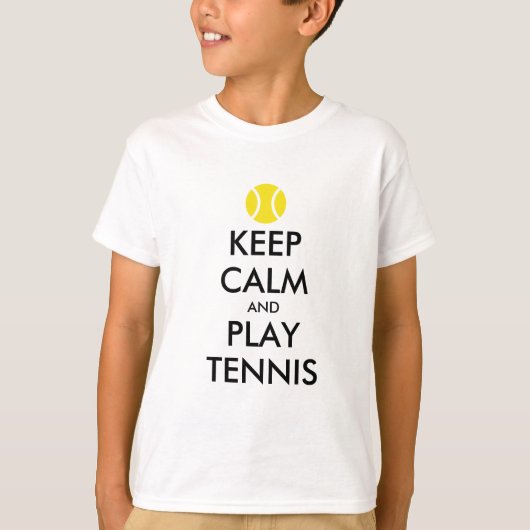 T-shirt Gardez la chemise d'enfants de tennis de calme et (Devant)