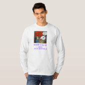 T-shirt Gardez la longue douille calme de PewDiePie (Devant entier)