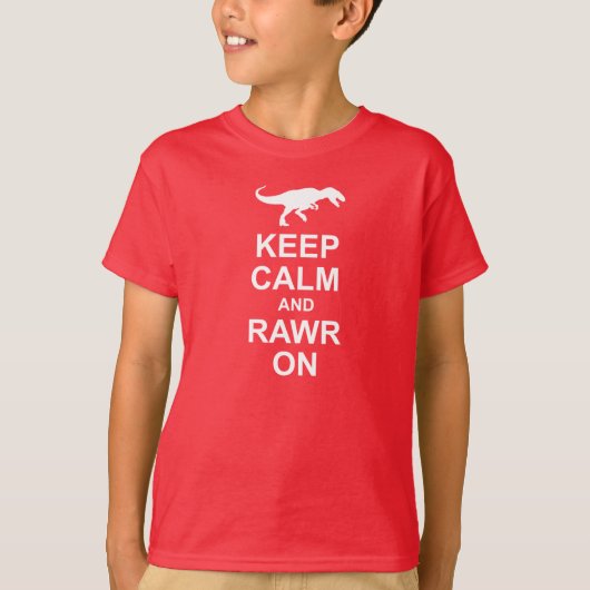 T-shirt Gardez la pièce en t calme de dinosaure (Devant)