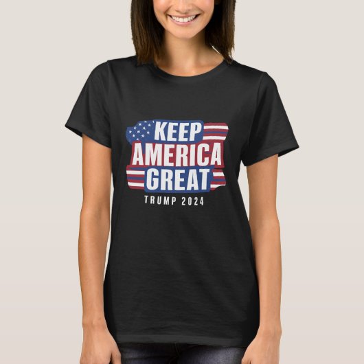 T-shirt Gardez l'Amérique grande - Trump 2024" (Devant)