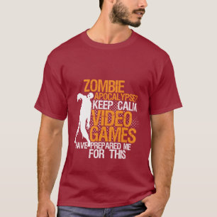 T-shirt Gardez l'apocalypse drôle calme de zombi de