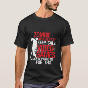 T-shirt Gardez l'apocalypse drôle calme de zombi de