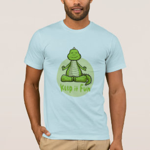 T-shirt Gardez-le amusant crocodile vert Kawaii pratiquant