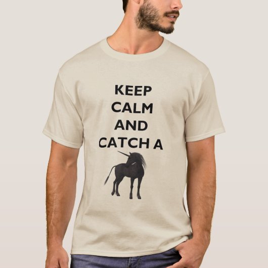 T-shirt Gardez le calme attraper Unicorn Hommes simple T-s (Devant)