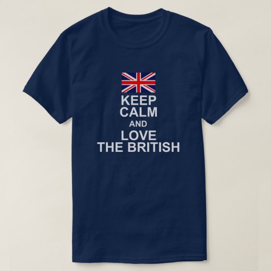 T-SHIRT GARDEZ LE CALME ET AIMEZ LE DRAPEAU BRITANNIQUE (Design devant)