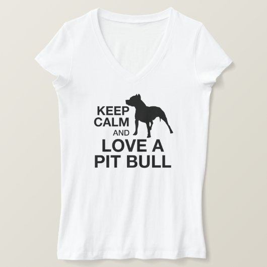 T-shirt Gardez Le Calme Et Aimez Un Pit Bull Vertical PINK (Design devant)