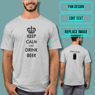 T-shirt Gardez le calme et buvez de la bière Teer