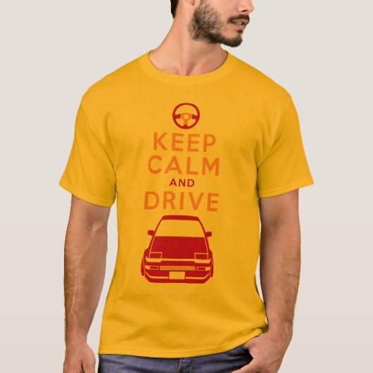 T-shirt Gardez le calme et conduisez - AE86- (Devant)