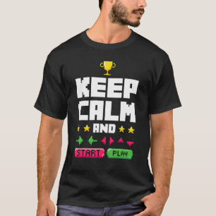 T-shirt Gardez Le Calme Et Joueur Vidéo Jouer Joueur Pc Co