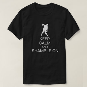 T-shirt Gardez le calme et la bousculade sur Zombie amusan