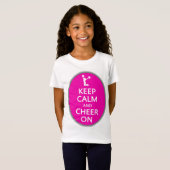 T-Shirt Gardez le calme et l'acclamation dessus, rose de (Devant entier)