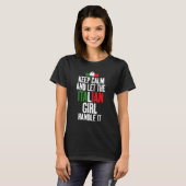 T-shirt Gardez Le Calme Et Laissez La Fille Italienne Le M (Devant entier)