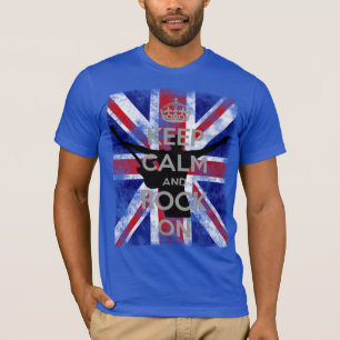 T-shirt Gardez le calme et le rock sur le drapeau britanni