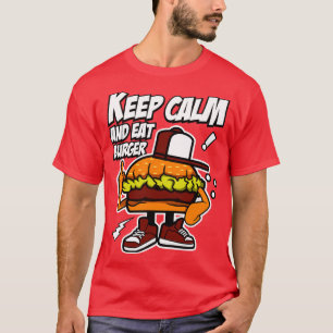 T-SHIRT GARDEZ LE CALME ET MANGEZ DU DESSIN BURGER