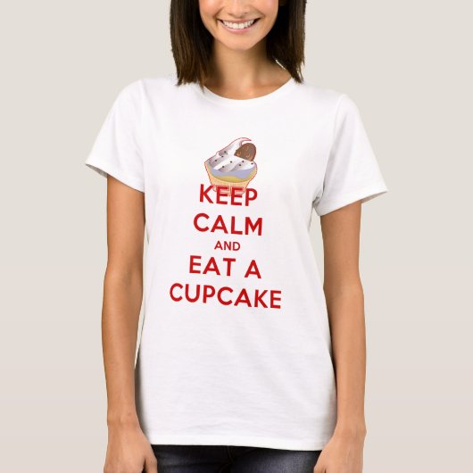 T-shirt Gardez le calme et mangez un petit gâteau (Devant)