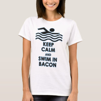 T-shirt Gardez le calme et nagez en lard
