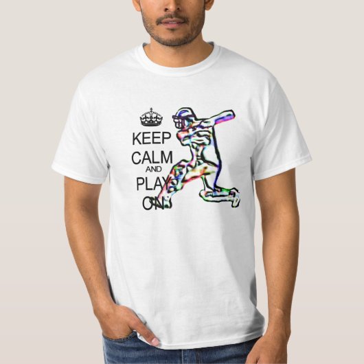 T-shirt Gardez le cricket de calme et de jeu (Devant)