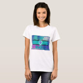 T-shirt Gardez-le simple : Cyan Heart & Clarity Art Motif (Devant entier)