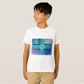 T-shirt Gardez-le simple : Cyan Heart & Clarity Art Motif (Devant entier)