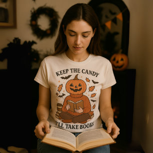 T-shirt "Gardez Les Bonbons Je Prendrai Des Livres" Hallow