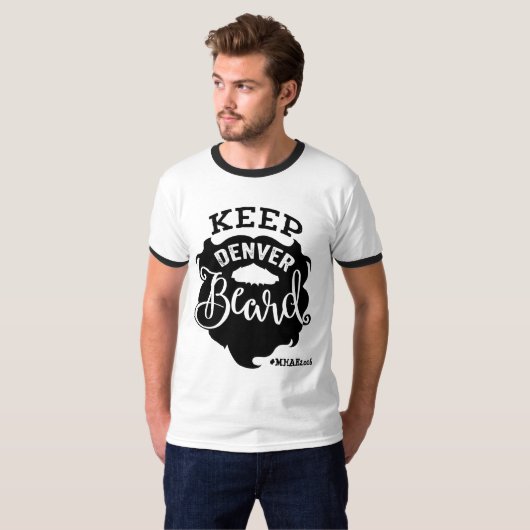 T-shirt "Gardez les hommes de barbe de Denver" - (Devant entier)