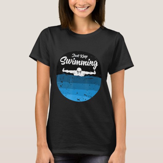 T-shirt Gardez simplement la pratique de nage (Devant)