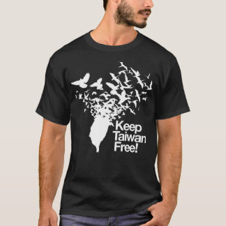 T-shirt Gardez Taïwan libre avec les oiseaux de paix qui s