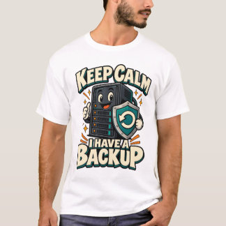 T-shirt Gardez votre calme, j'ai une sauvegarde drôle serv