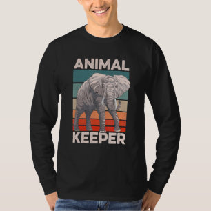T-shirt Gardien d'animaux graphique rétro Gardien de zoo A