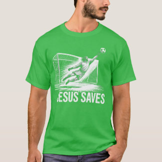 T-shirt Gardien de but de football Jésus sauve Soc chrétie