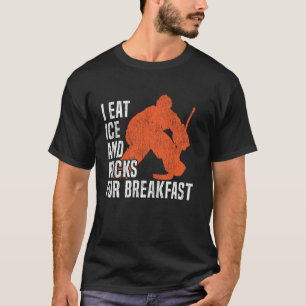 T-shirt Gardien de but de hockey sur glace vintage Mange d