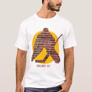 T-shirt Gardien de but d'hockey de mur de briques