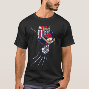 T-shirt Gardien de hockey Bête Panthère de glace Griffes d