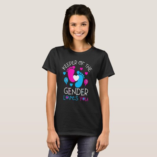 T-shirt Gardien Du Sexe Aime Votre Bébé Révélation De Sexe (Devant entier)