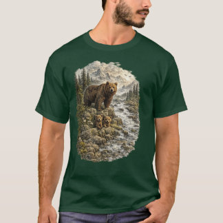 T-shirt Gardiens de la Montagne – Famille de Grizzlis Vint