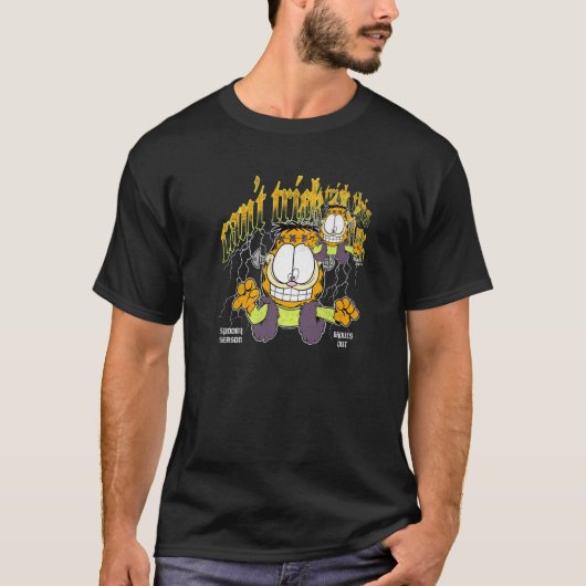 T-shirt Garfield Halloween ne peut pas traquer ce Frankens (Devant)